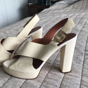 Carmen’s Padova cream leather strappy heel 40/9